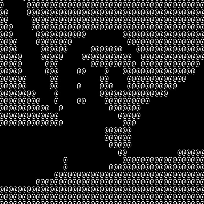 ASCII iOS Camera output. Michelangelo's David rendered as dense ASCII, the face resolving out of the character grid.