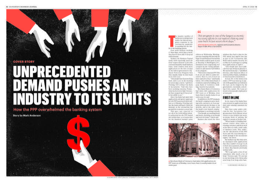 Sacramento Business Journal, Apr 2020. Covers and feature spreads sample 7.