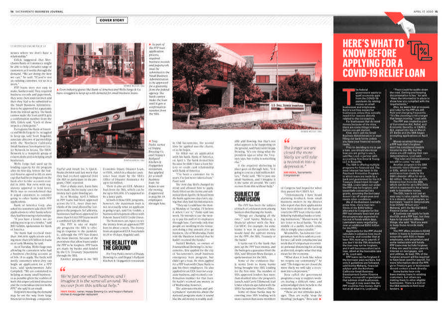 Sacramento Business Journal, Apr 2020. Covers and feature spreads sample 8.